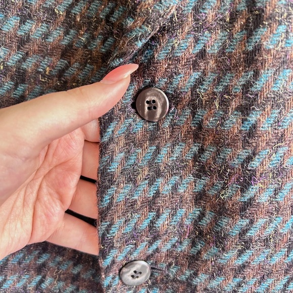 Vintage 70s 80s Deadstock NWT Calvin Klein Wool Houndstooth Blazer - Picture 9 of 13